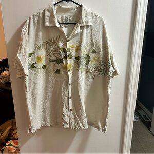 Island Shores Floral Beige‎ XL Men's Shirt